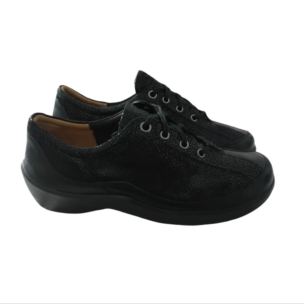 Womens Ziera Alley Black Stingray Shiny Leather Comfort Shoes Size‎ 9½ Old Money